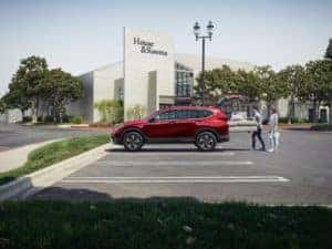 Red 2022 Honda CR-V in front of dealership