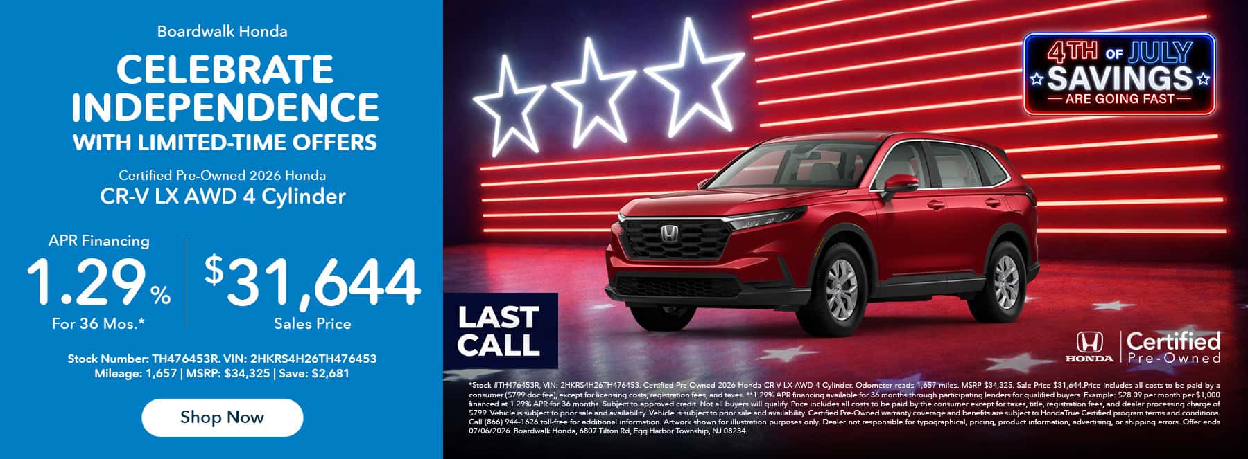 Certified Pre-Owned 2026 Honda CR-V LX