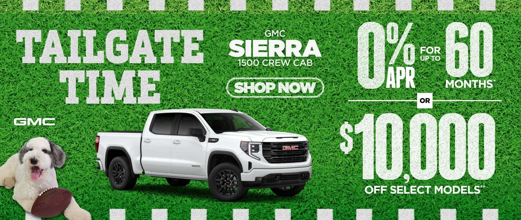 GMC Sierra 1500 Crew Cab 0% APR FOR UP TO 60 MONTHS* OR $10,000 OFF SELECT MODELS.**