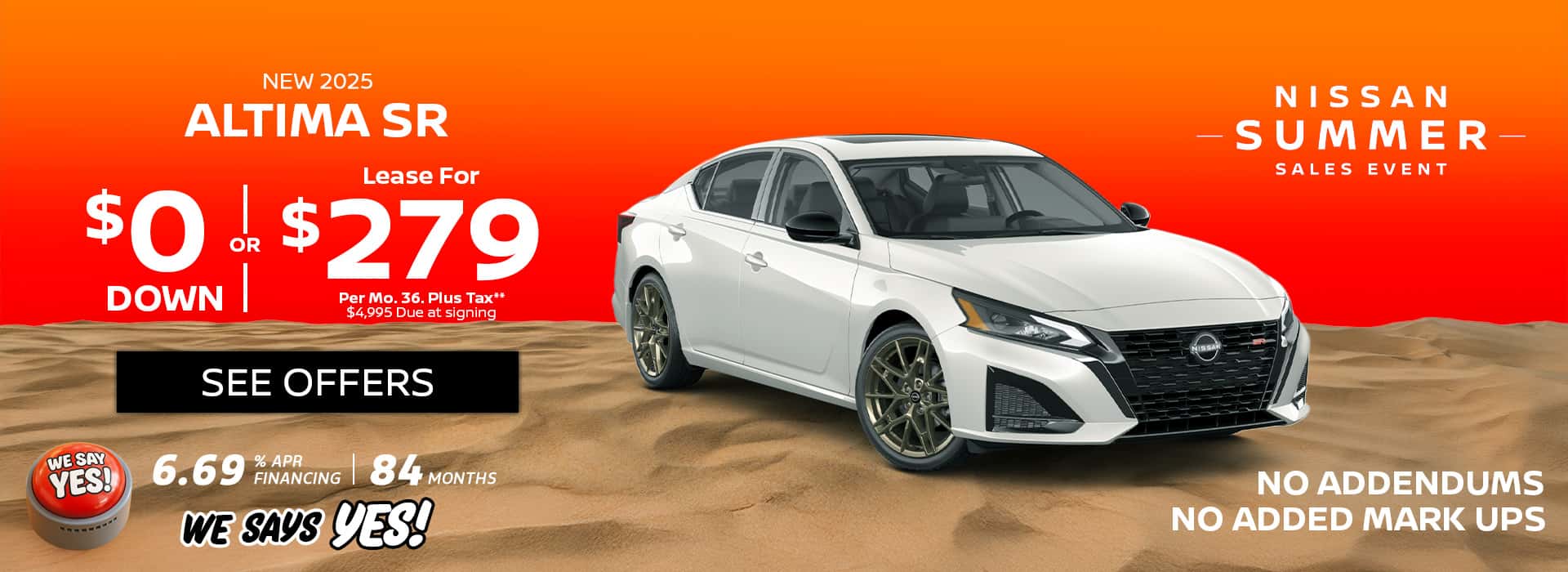 New Nissan Altima SR lease Special