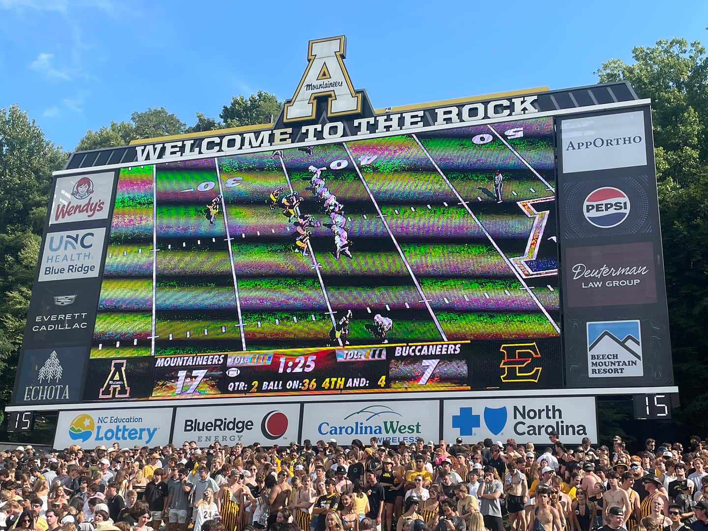 Appalachian State Jumbotron with Everett Cadillac