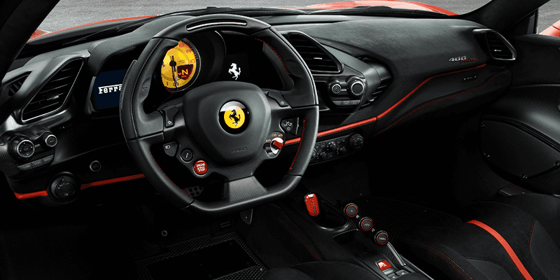 Ferrari 488 Pista interior dashboard