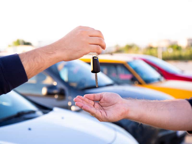 Keys being handed to the customer