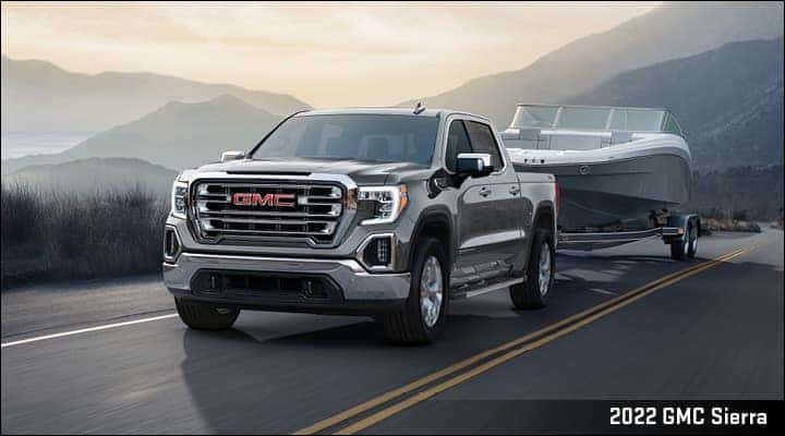 GMC Sierra towing boat
