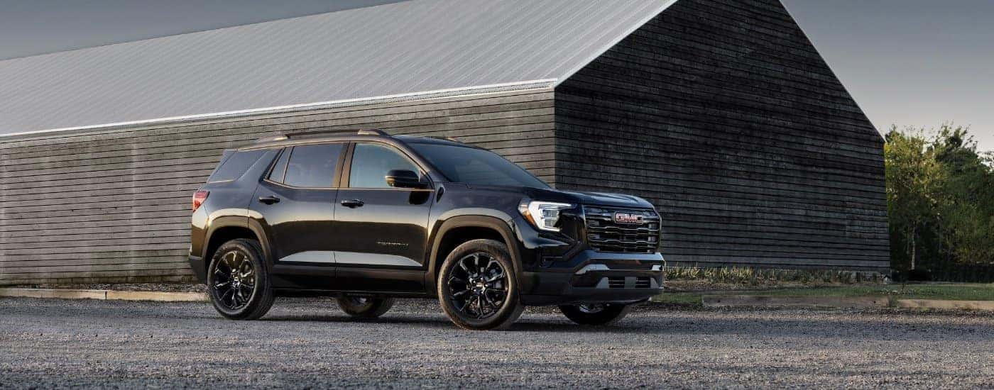 A black 2025 GMC Terrain after leaving a GMC dealer near Downers Grove.