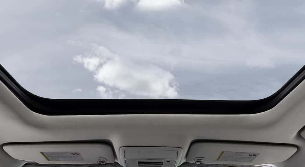 The sunroof in a 2025 GMC Terrain for sale near Aurora.