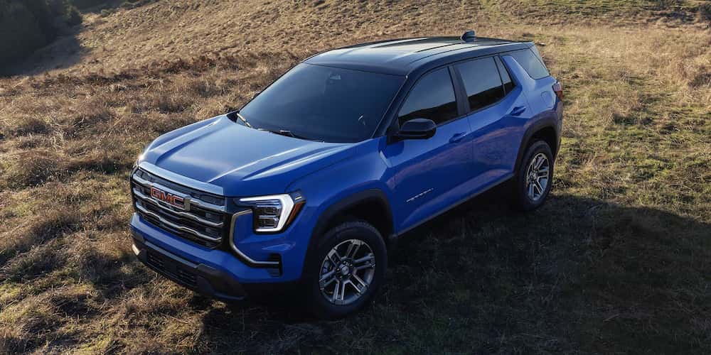Blue 2026 GMC Terrain from above