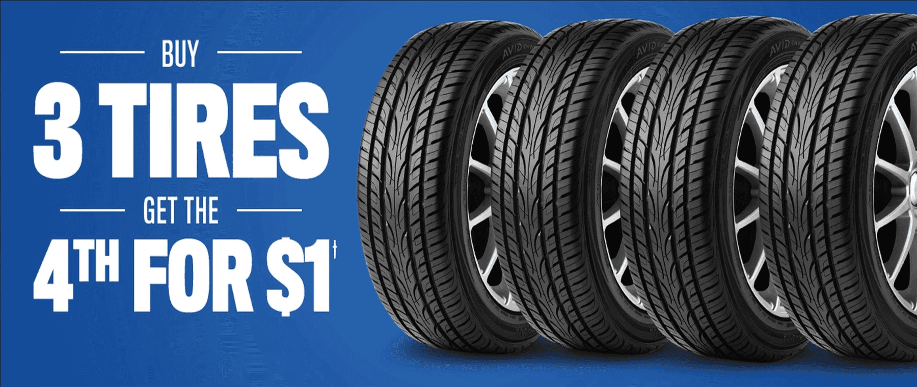 Buy 3 Tires Get 4th For $1.00