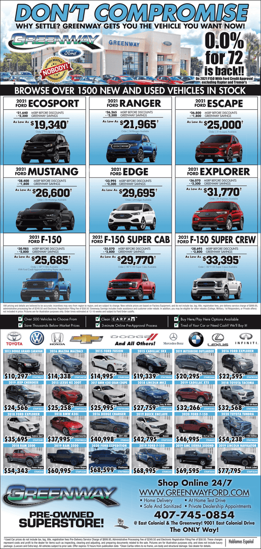Don't Compromise - Browse over 1500 New and Used vehicles in stock