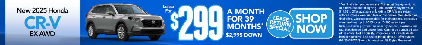 New 2025 Honda CR-V EX AWD - LEASE RETURN SPECIAL 