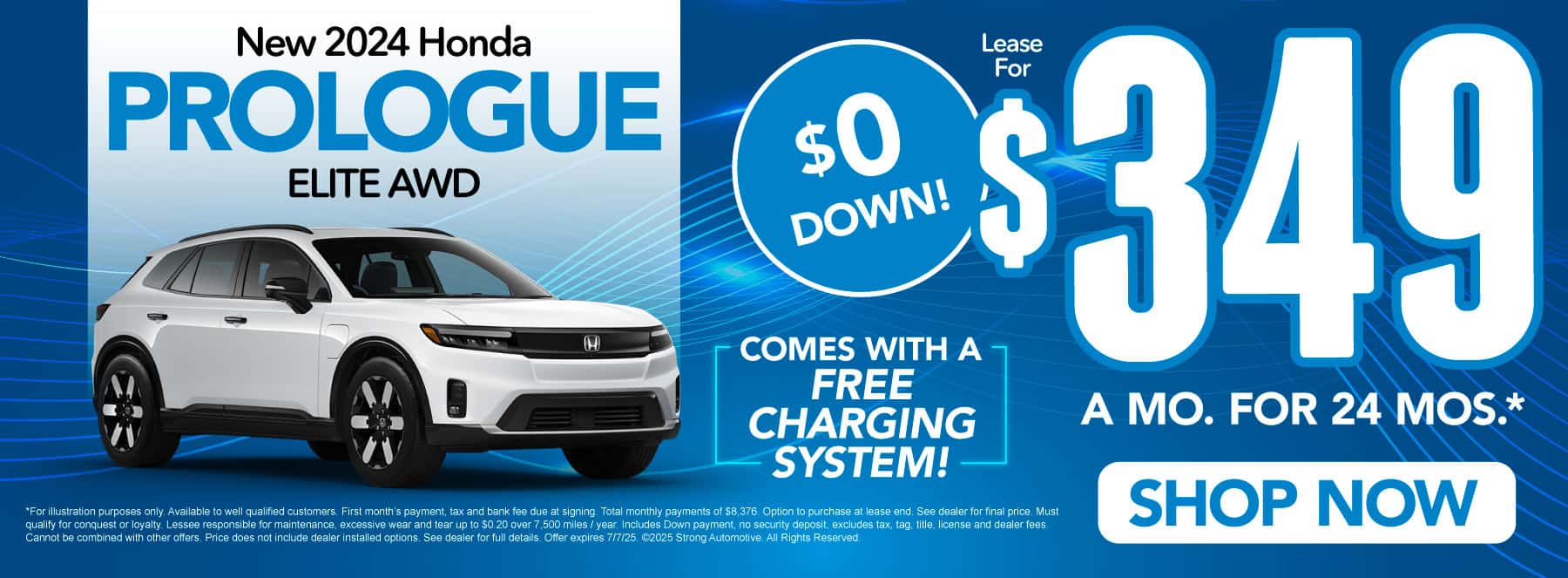 New 2024 Honda Prologue Elite AWD "Lease for $349 mo/24 Months* $0 Down! "