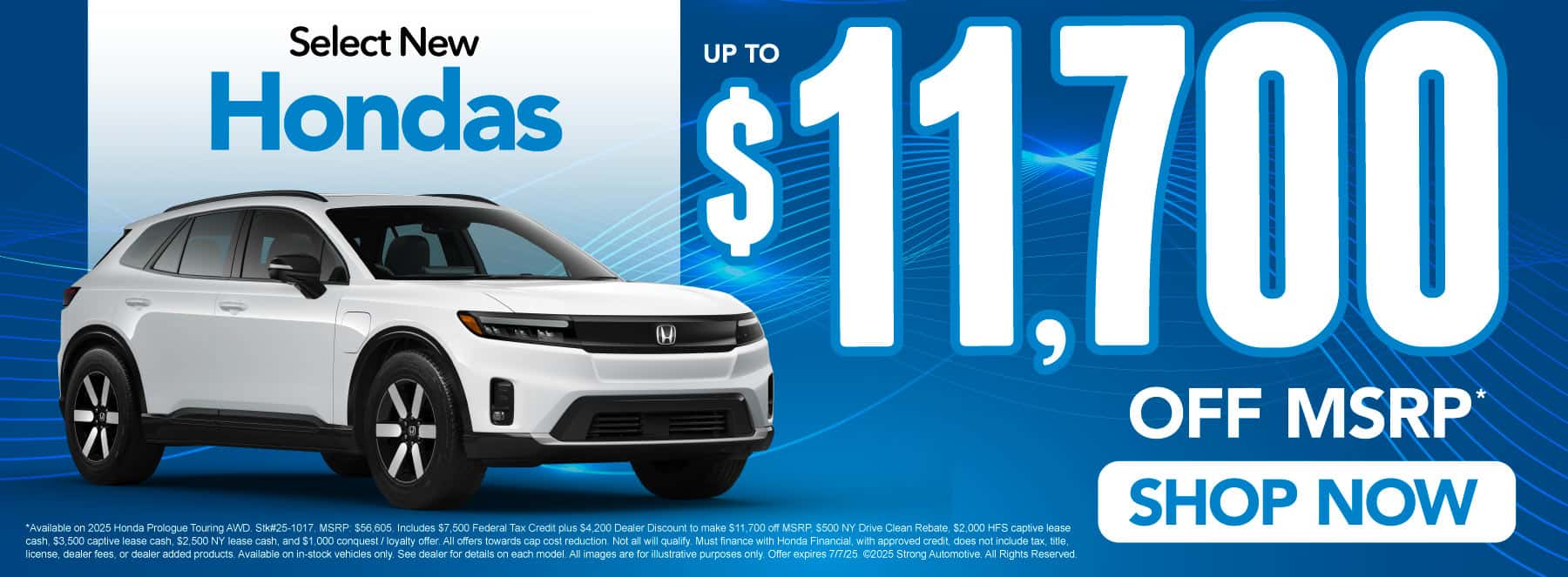 Select New Honda's "$11,700 OFF MSRP "