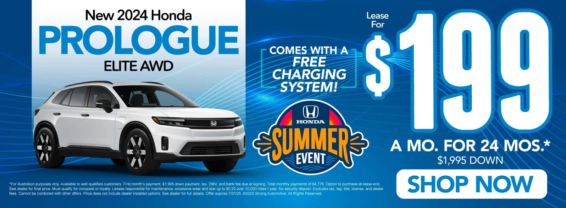 New 2024 Honda Prologue Elite AWD "Lease for $199 a mo. for 24 mos.* $1,995 down"