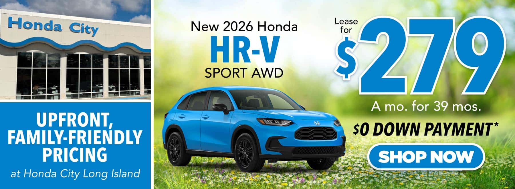 2026 Honda HR-V Sport AWD "Lease for $279 a mo. for 39 mos. $0 down payment*"