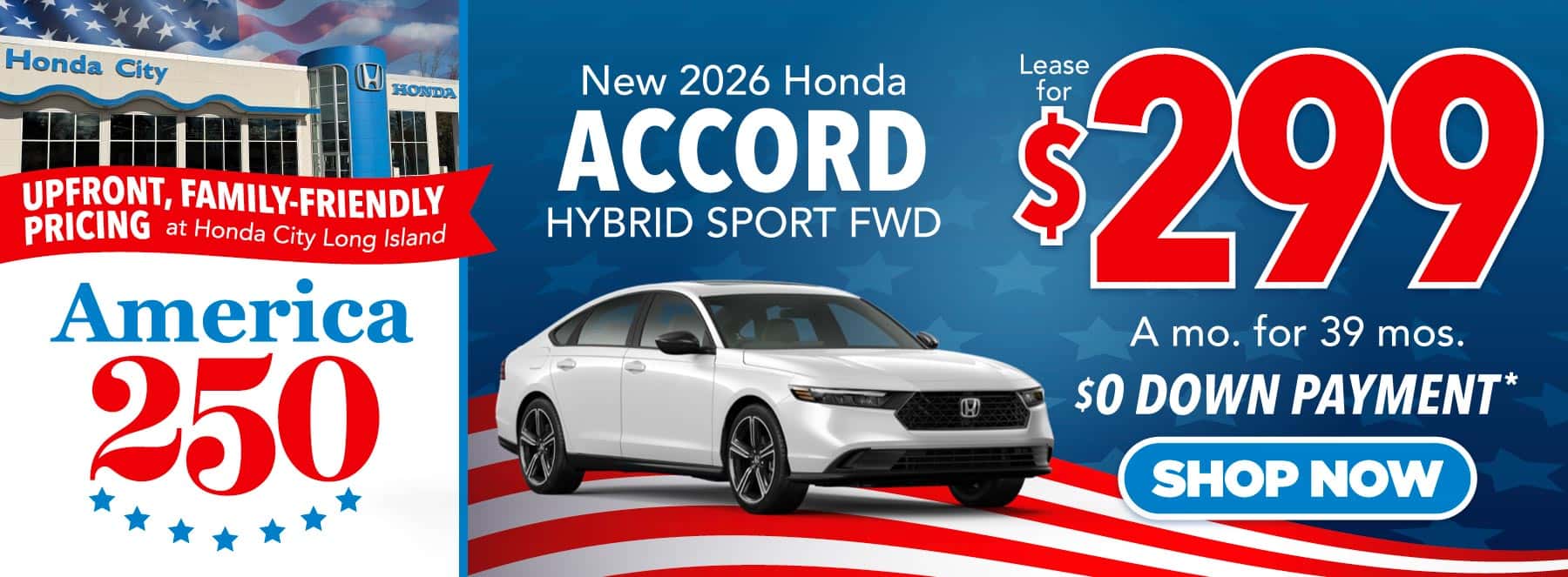 2026 Honda Accord Hybrid Sport FWD "Lease for $299 a mo. for 39 mos. $0 down payment*"