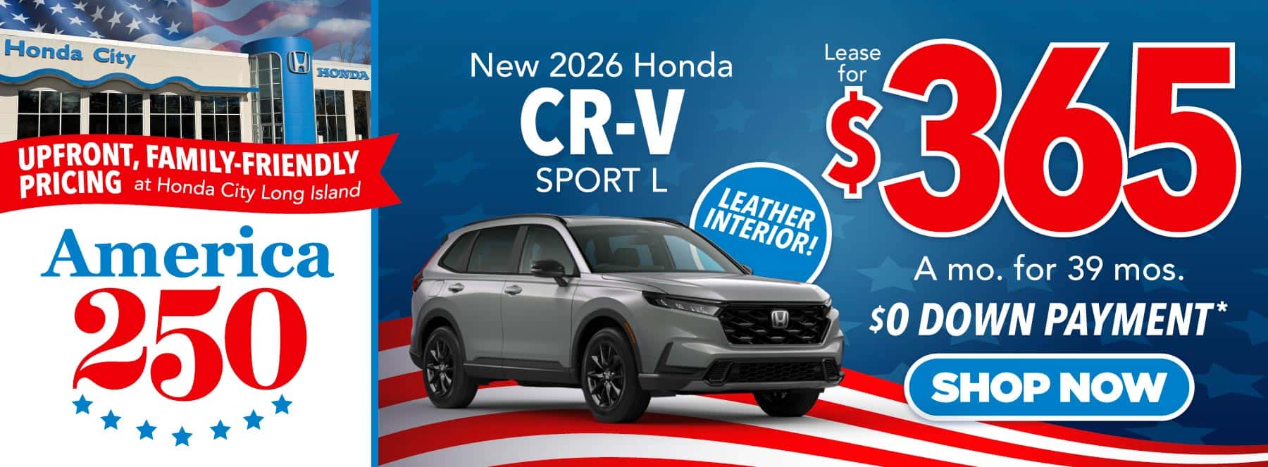 2026 Honda CR-V Sport L "Lease for $365 a mo. for 39 mos. $0 down payment*"