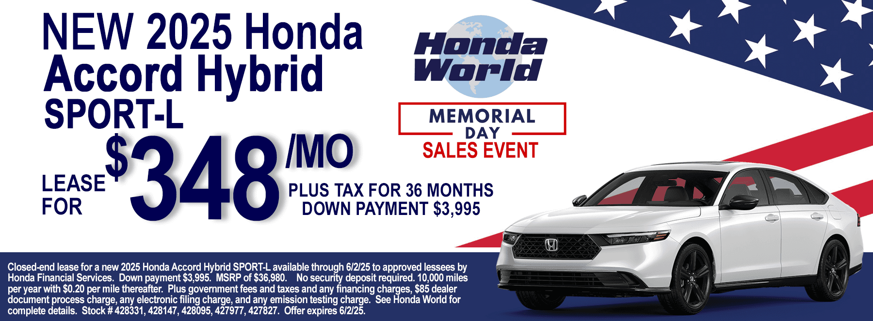 2025 Honda Accord Hybrid Lease Offer