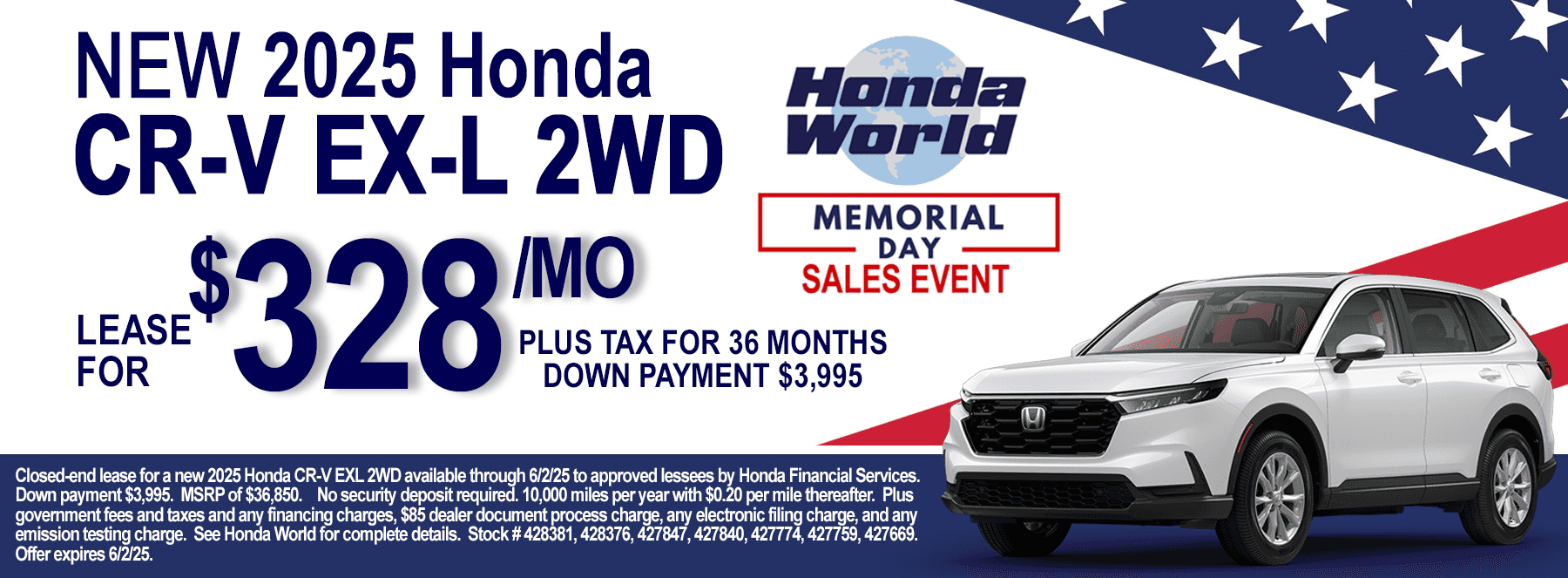 2025 Honda CR-V EXL Lease Offer