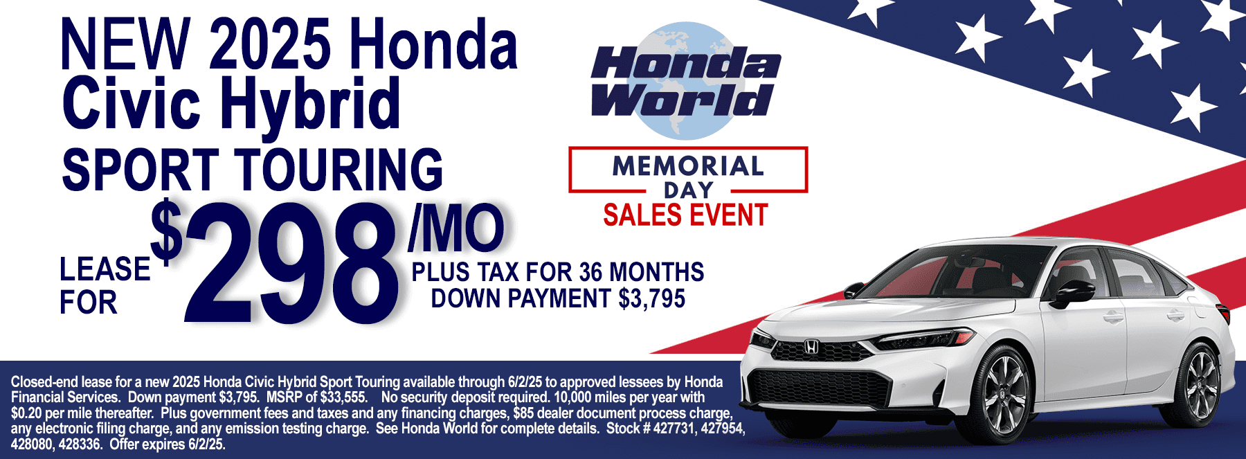 2025 Civic Hybrid Lease Offer