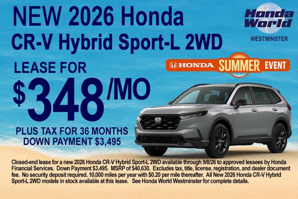 2026 Honda CR-V Hybrid Sport-L Lease Offer