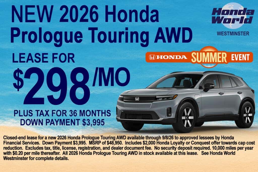 2026 Honda Prologue Touring FWD Lease Offer