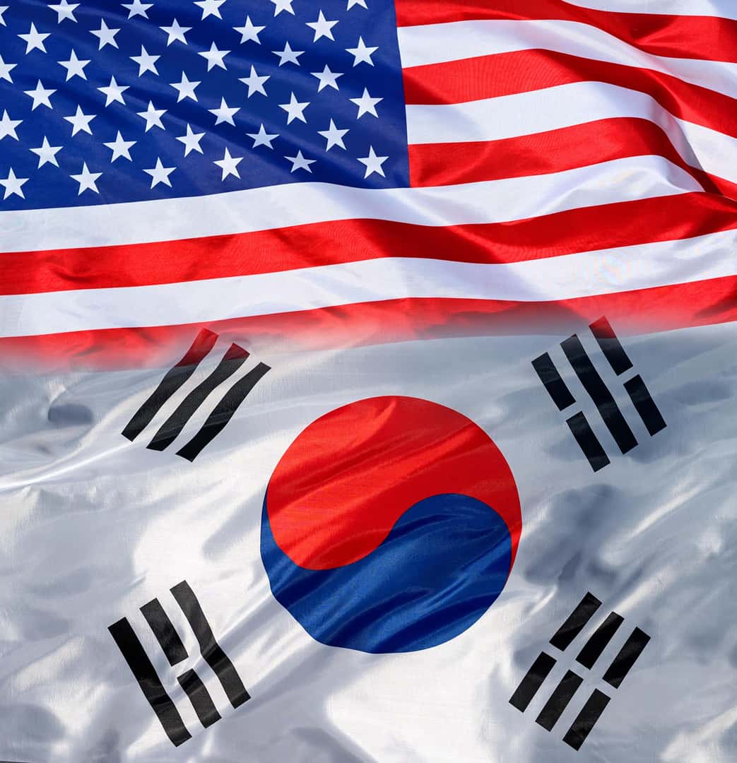 Korean and American flags