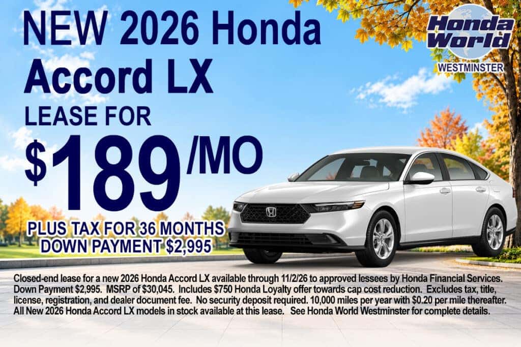2026 Honda Accord LX Lease Offer
