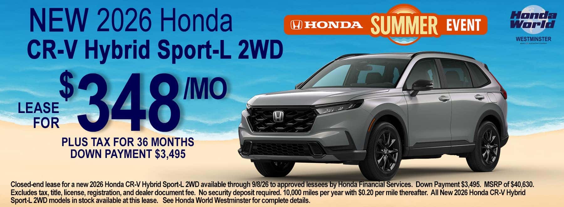 2026 Honda CR-V Hybrid Lease Offer