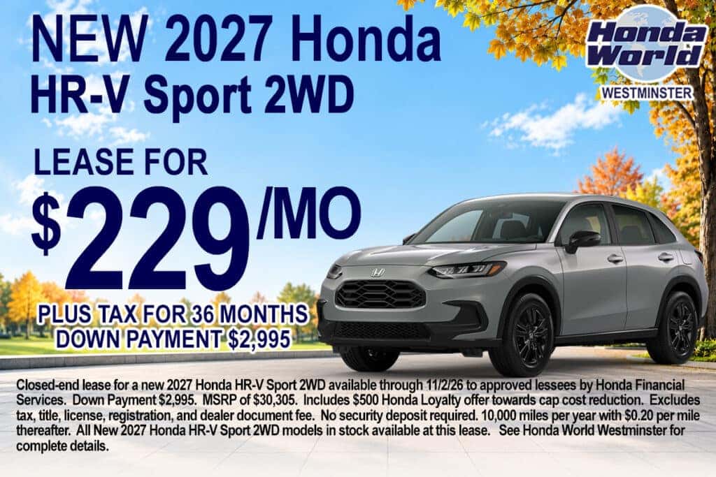 2027 Honda HR-V Sport 2WD Lease Offer