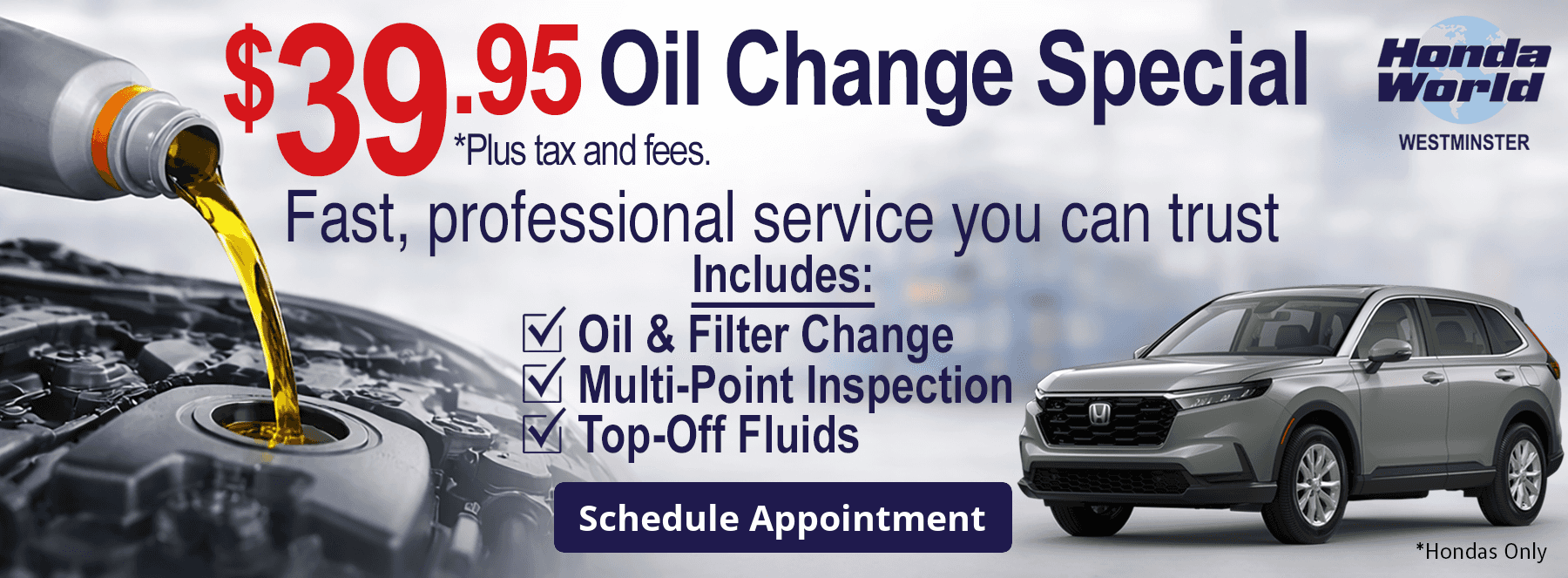 Honda World Oil Change Special Offer