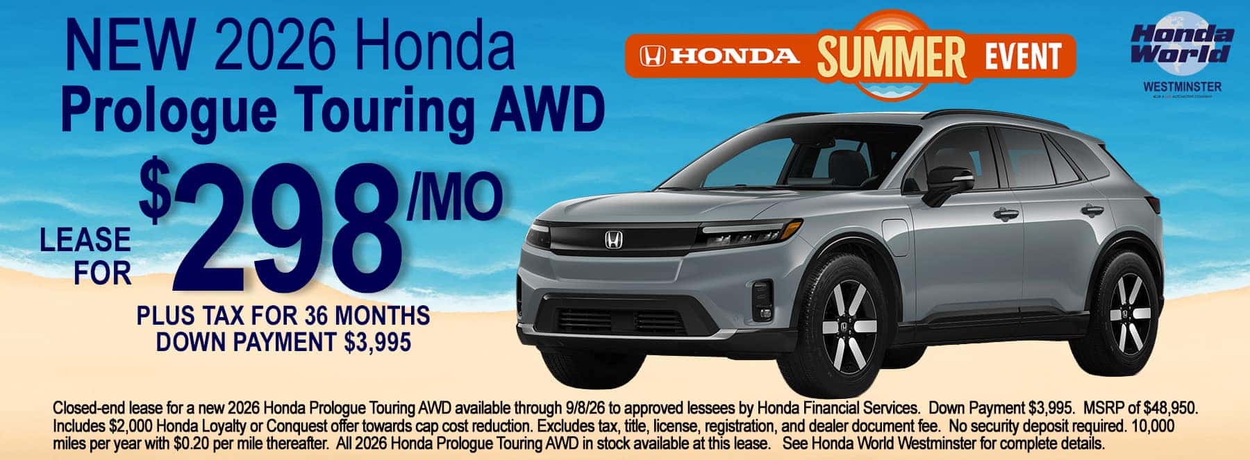 2026 Honda Prologue Lease Offer