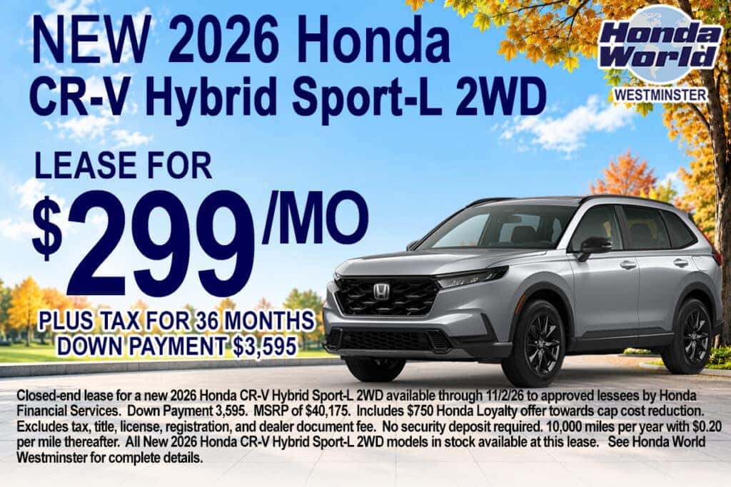 2026 Honda CR-V Hybrid Sport-L 2WD Lease Offer