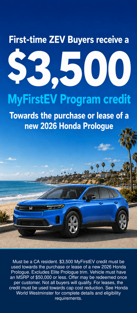 MyFirstEV $3500 Credit Select Honda Prologues