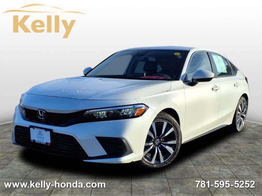 Platinum White Pearl Honda Civic Hatchback