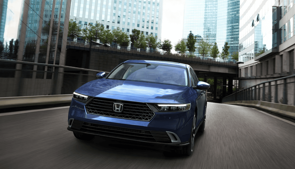 2025 Honda Accord Hybrid | Photo Courtesy: Honda Touring Hybrid shown in Canyon River Blue Metallic