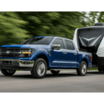 Blue Ford F-150 Towing