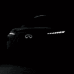 Dark hidden image of the sneak peak of the 2027 INFINITI QX65