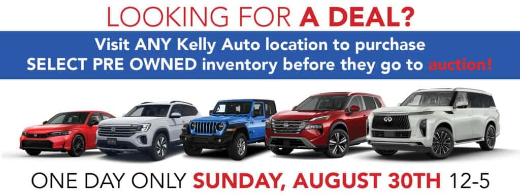 Shop Pre-Owned Deals at Kelly Auto this Sunday Pre-Owned Deals this Sunday at all Kelly Auto locations