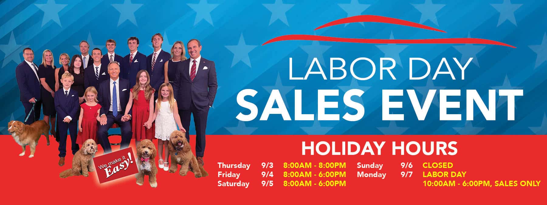 Labor Day Sales Event Hours at Kelly Automotive Group 2026