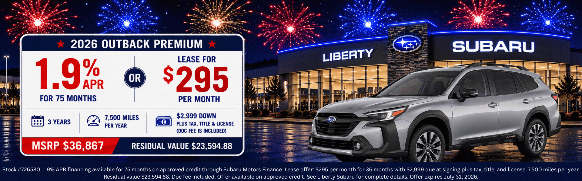 Outback Premium July Special