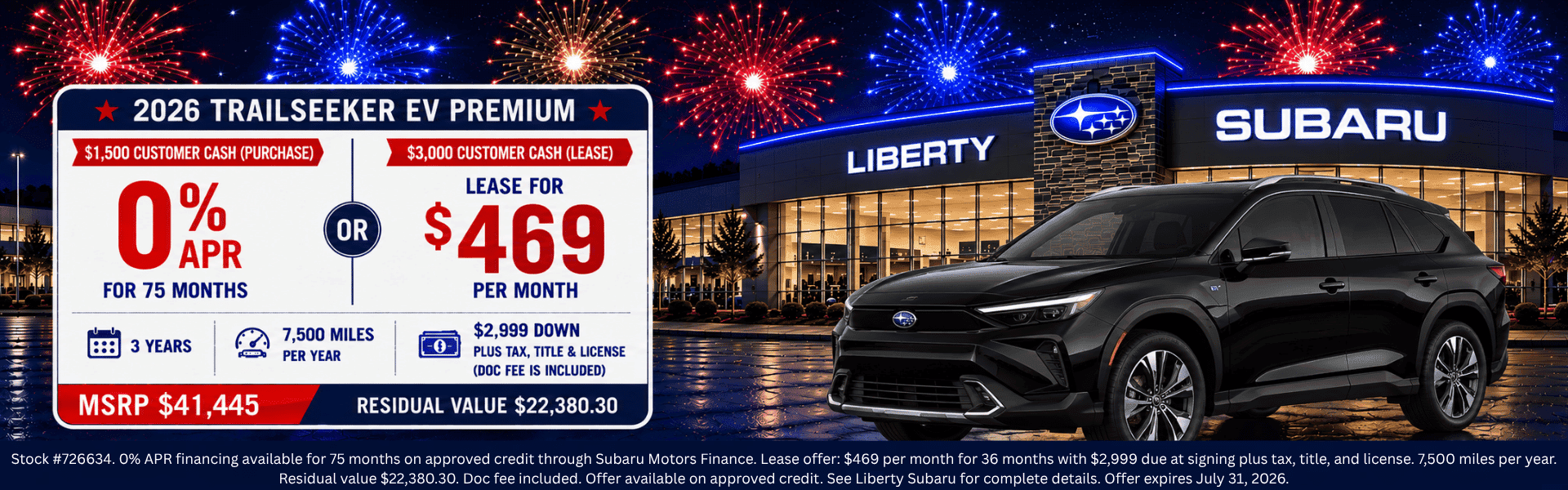 Subaru Trailseeker EV Premium July Special