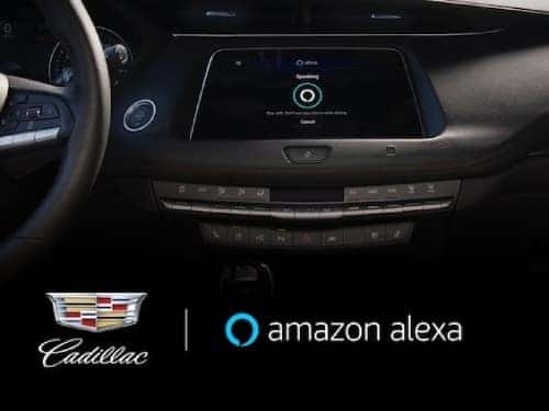 2024 Cadillac CT4 view of dash showing alexa app on touchscreen