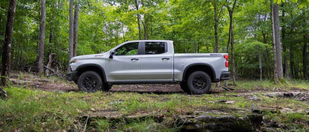 2025 Chevy Silverado 1500 Exterior Side Parked In A Forest