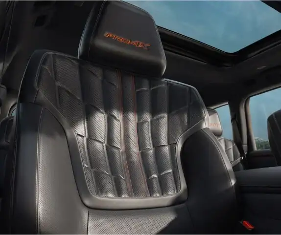 2026 Nissan Armada Platinum Reserve quilted leather seats with contrast stitching