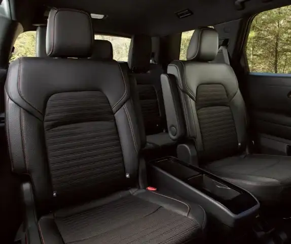 2026 Nissan Pathfinder Platinum second-row captain's chairs, black leather