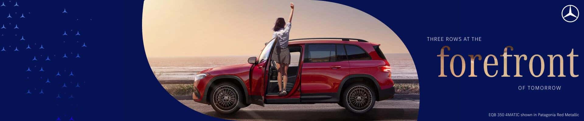 Three Rows at the forefront of tomorrow. EQB 350 4MATIC shown in Patagonia Red Metallic