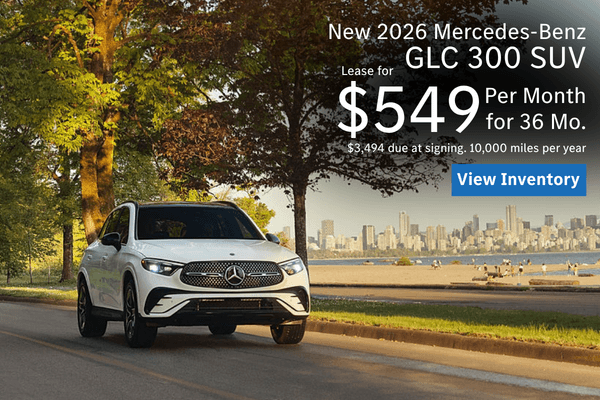 Leases starting at $549 for new 2026 Mercedes-Benz GLC 300 SUV