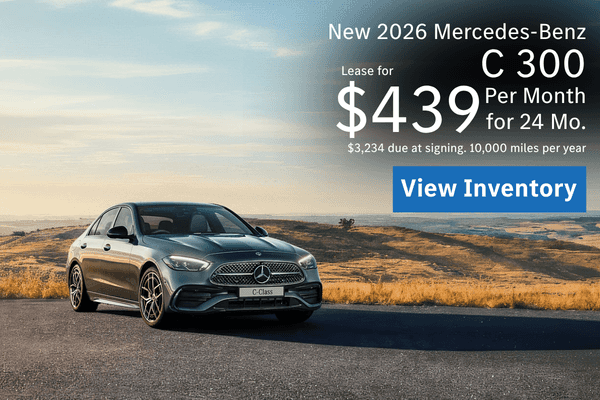 Leases starting at $439 for new 2026 Mercedes-Benz C 300