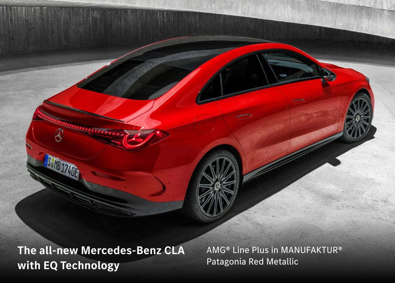 The all-new Mercedes-Benz CLA with EQ Technology, AMG Line Plus in MANUKTUR Patagonia Red Metallic
