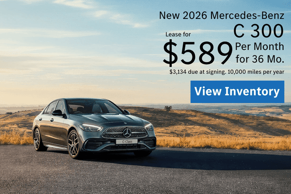 Leases starting at $589 for new 2026 Mercedes-Benz C 300